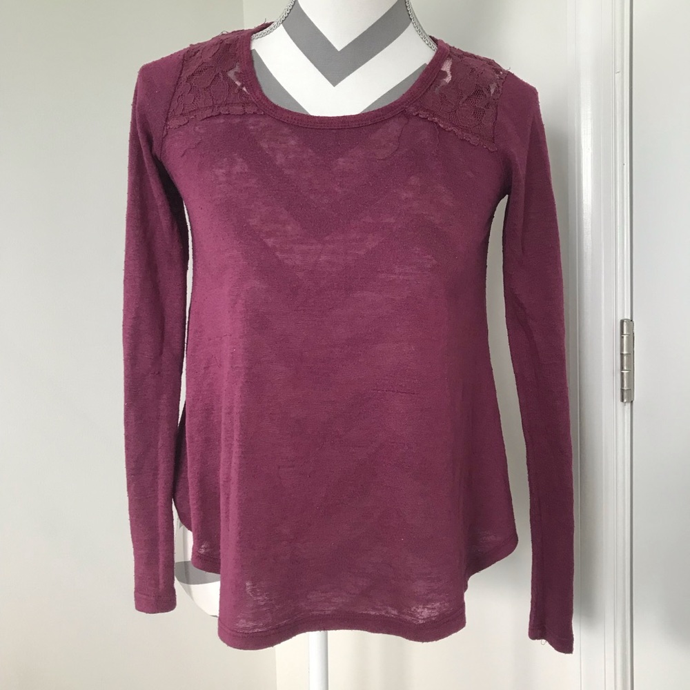 Maroon long sleeve top